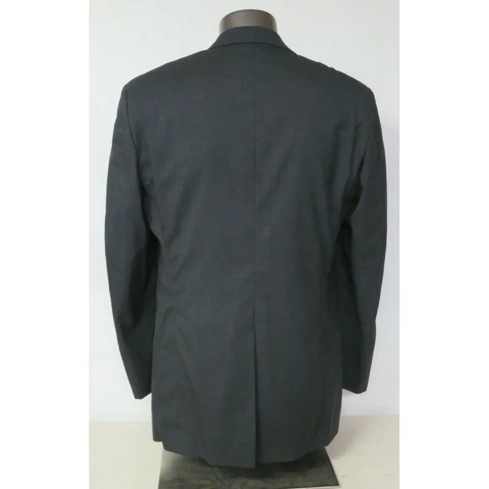 Mens‎ Brooks Brothers Brooksease 2 Button Blazer Sport Coat Solid Gray Size 44 L